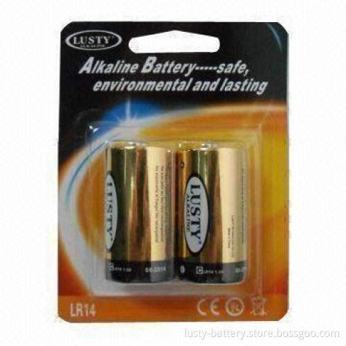 Alkaline battery, LR14, long discharge time, battery cells